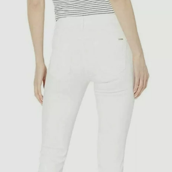 Ella Moss Women's Junior's High Rise Slim Straight Ankle 26" Inseam Jeans White - Picture 3 of 12